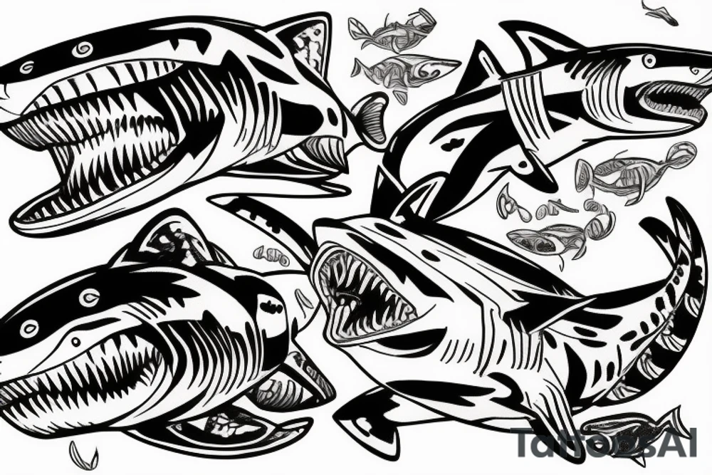 Tiger shark tattoo idea