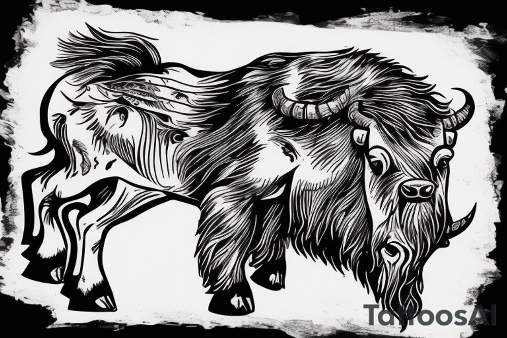Bison hunt tattoo idea
