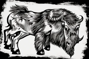 Bison hunt tattoo idea