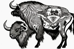 Bison hunt tattoo idea
