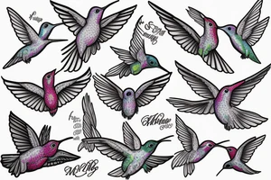 hummingbird flying tattoo idea