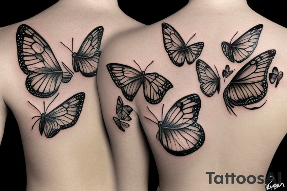 butterfly with avocado wings tattoo idea