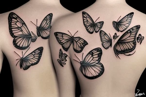 butterfly with avocado wings tattoo idea