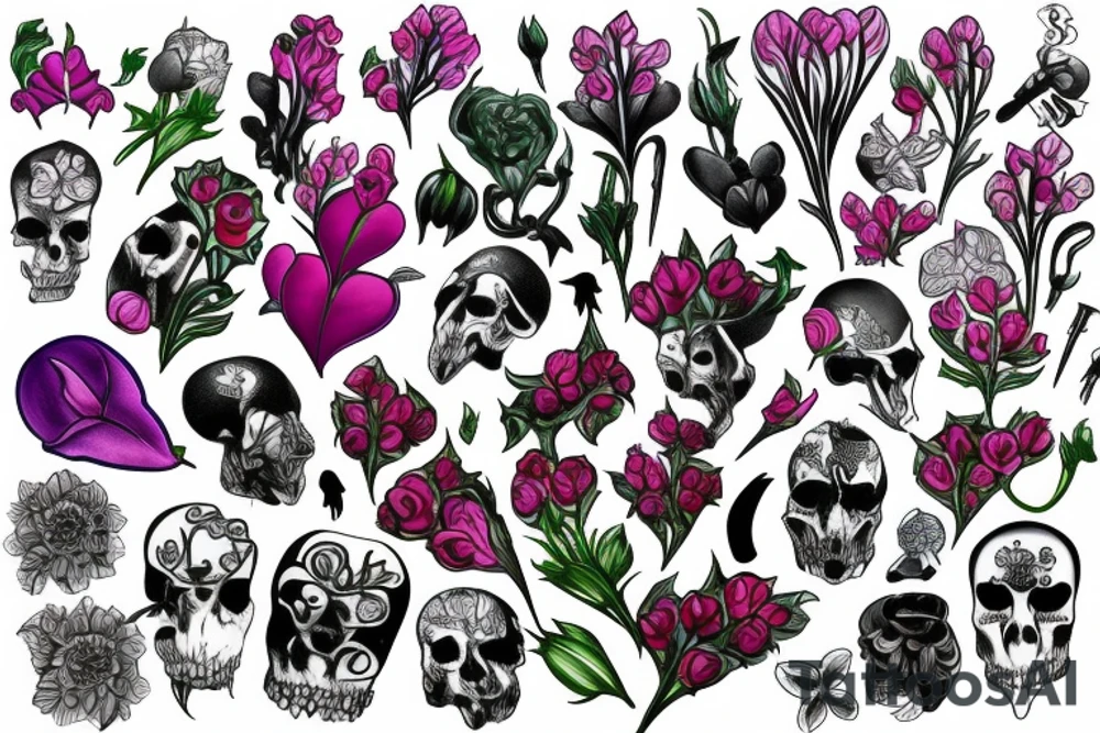 bleeding hearts flower tattoo idea