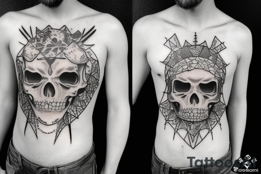 skeleton under the desert sun tattoo idea