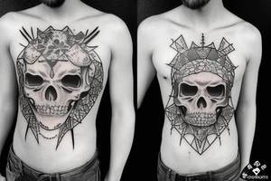 skeleton under the desert sun tattoo idea