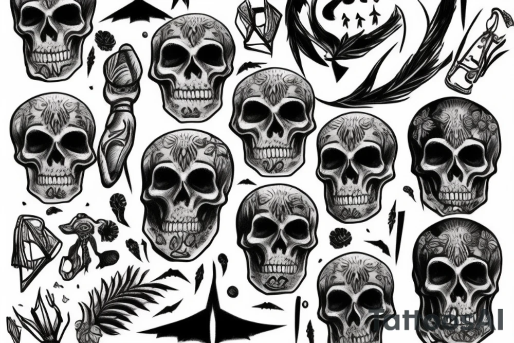 skeleton in the desert tattoo idea