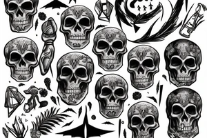 skeleton in the desert tattoo idea
