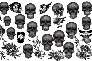Skull and raven tattoo idea