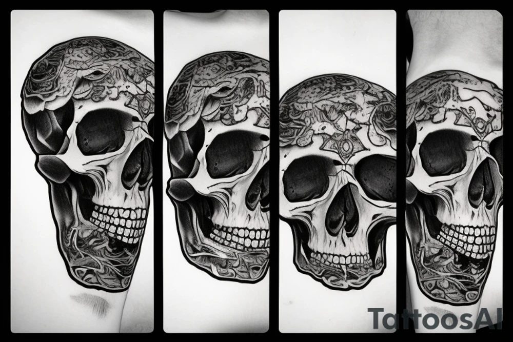 Skull and raven tattoo idea