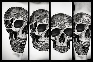 Skull and raven tattoo idea