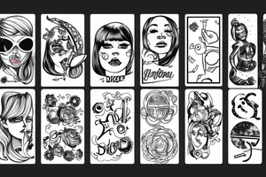 Girls, drugs and disco tech tattoo idea