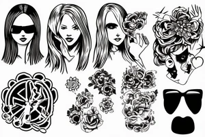 Girls, drugs and disco tech tattoo idea