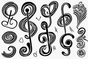 A treble clef with a heart tattoo idea