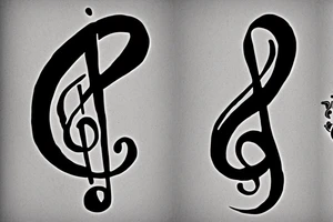 A treble clef with a heart tattoo idea