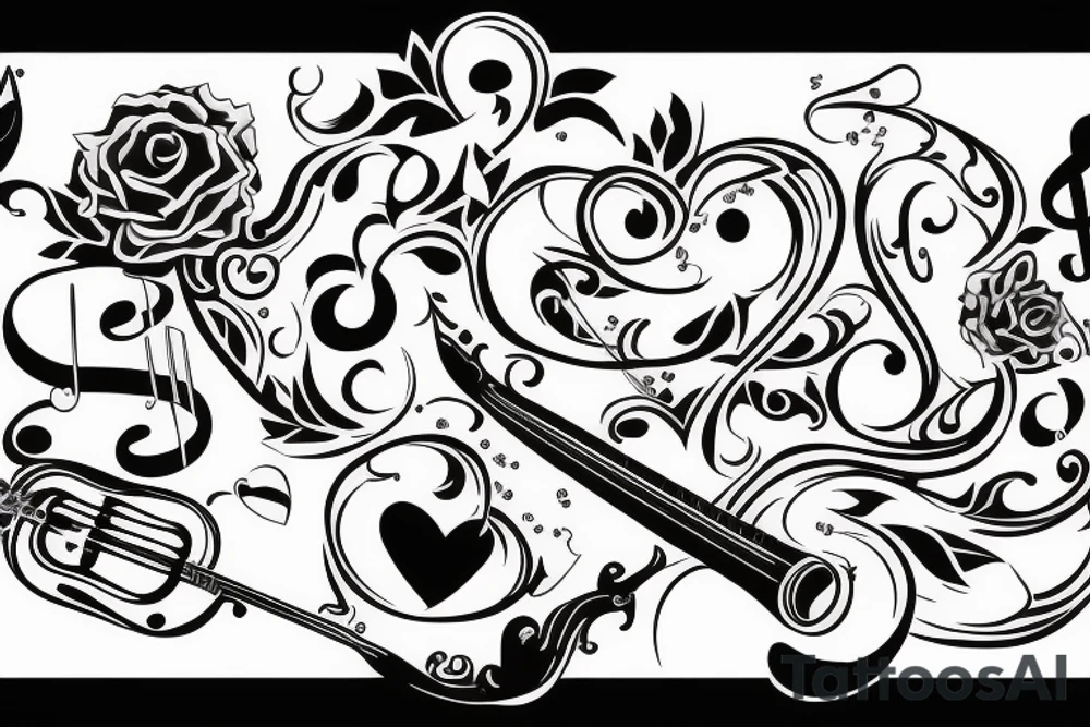 For the love of music symbol tattoo idea