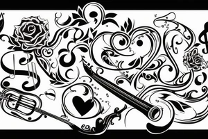 For the love of music symbol tattoo idea