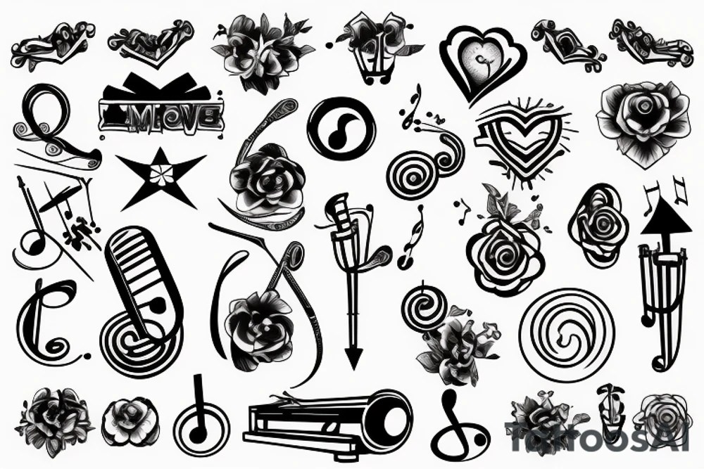 For the love of music symbol tattoo idea