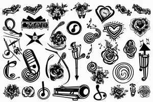 For the love of music symbol tattoo idea