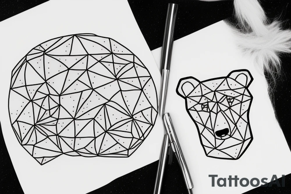 Polar bear with geometry tattoo idea