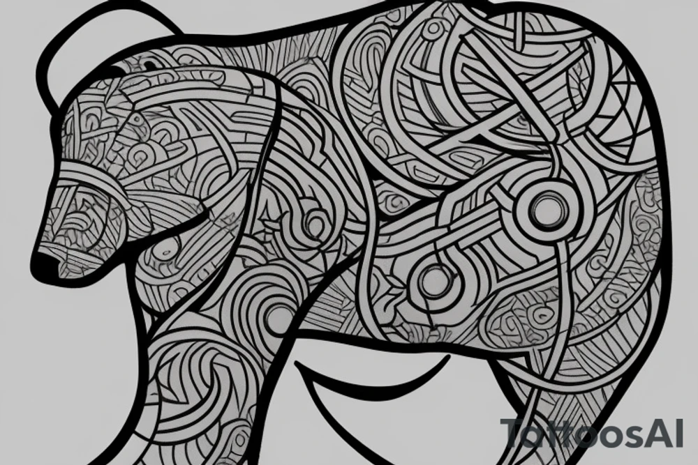 Polar bear with geometry tattoo idea