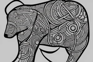 Polar bear with geometry tattoo idea