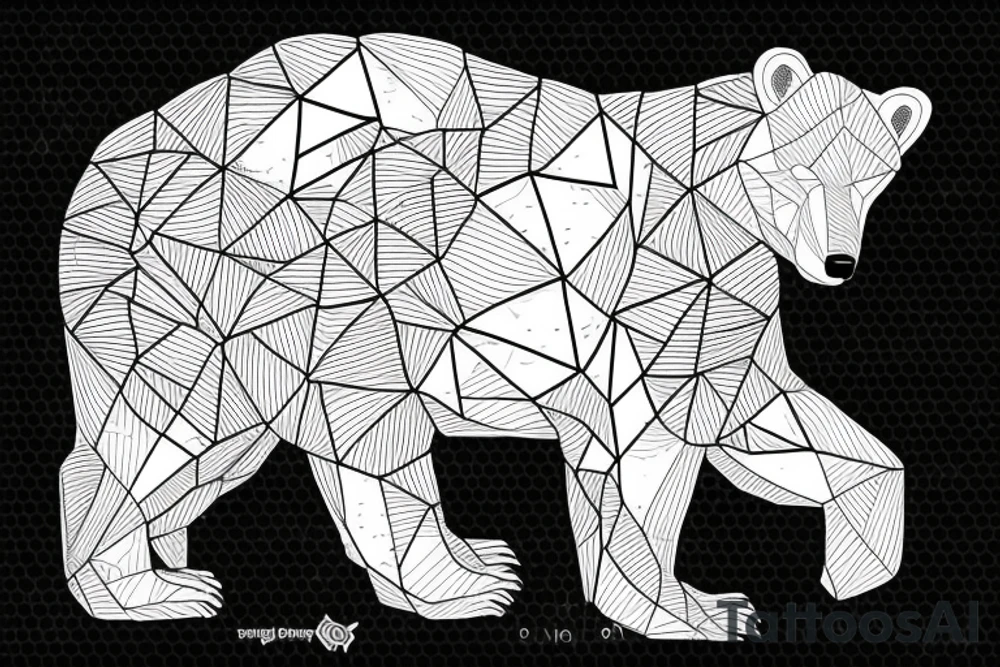 Polar bear surrounded by triangles tattoo idea