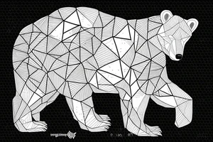 Polar bear surrounded by triangles tattoo idea