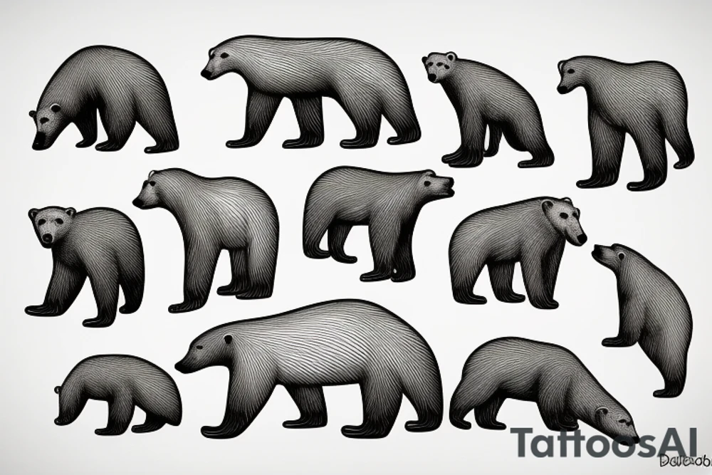 Polar bear in naturalistic shapes tattoo idea