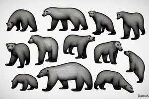 Polar bear in naturalistic shapes tattoo idea
