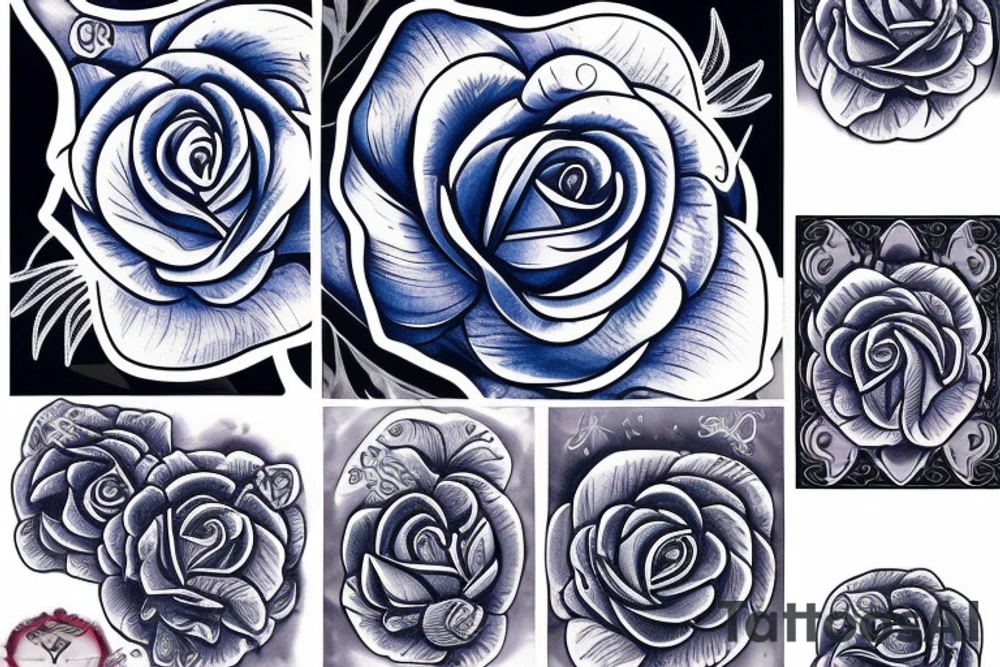 A melting blue rose tattoo idea