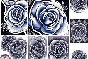 A melting blue rose tattoo idea