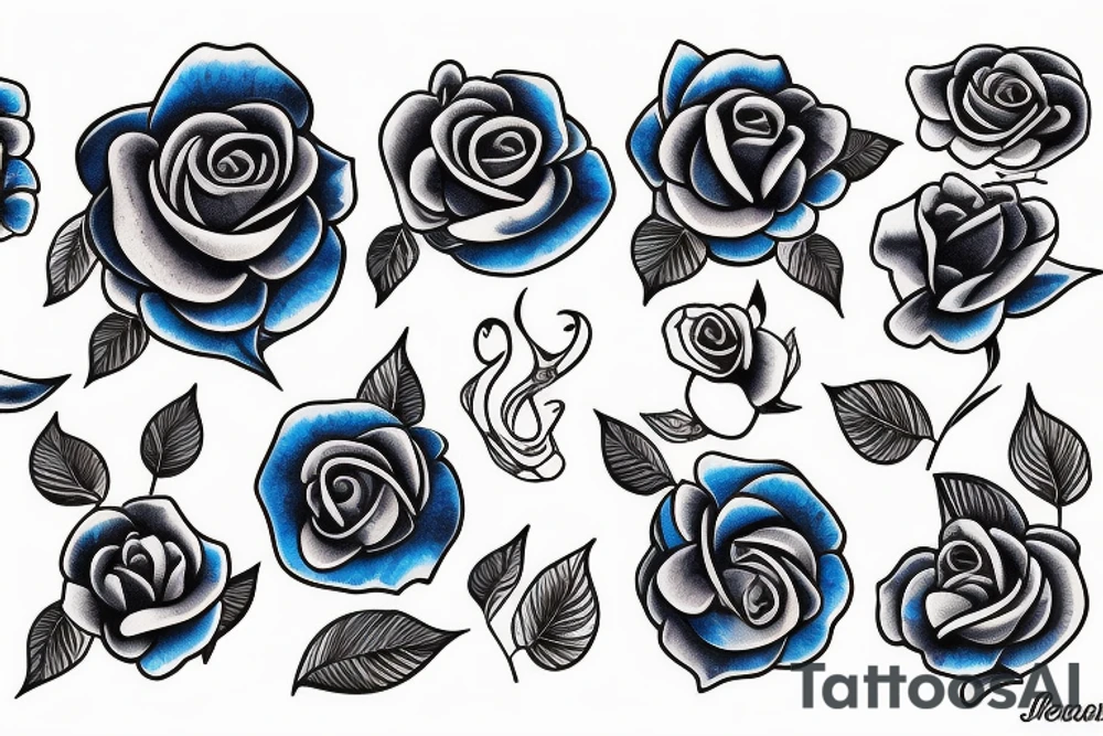 A melting blue rose tattoo idea