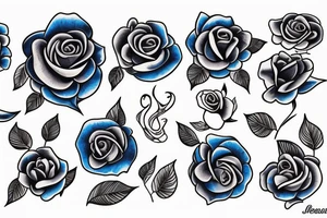 A melting blue rose tattoo idea