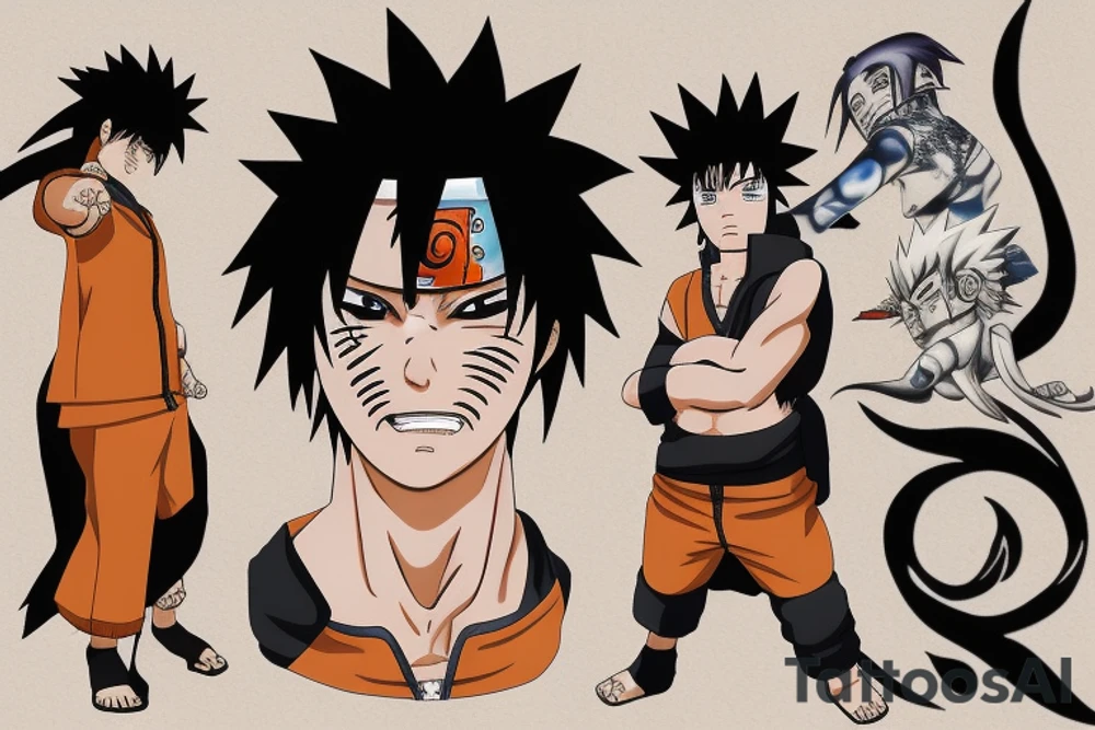 Naruto kurama sasuke tattoo idea
