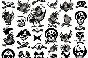 Pirate rooster tattoo idea