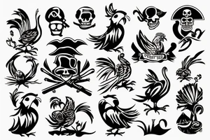 Pirate rooster tattoo idea