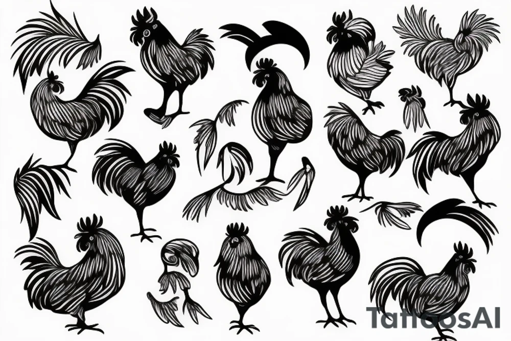 rooster tattoo idea