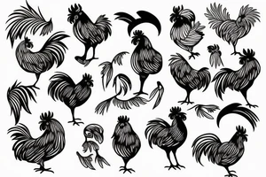 rooster tattoo idea