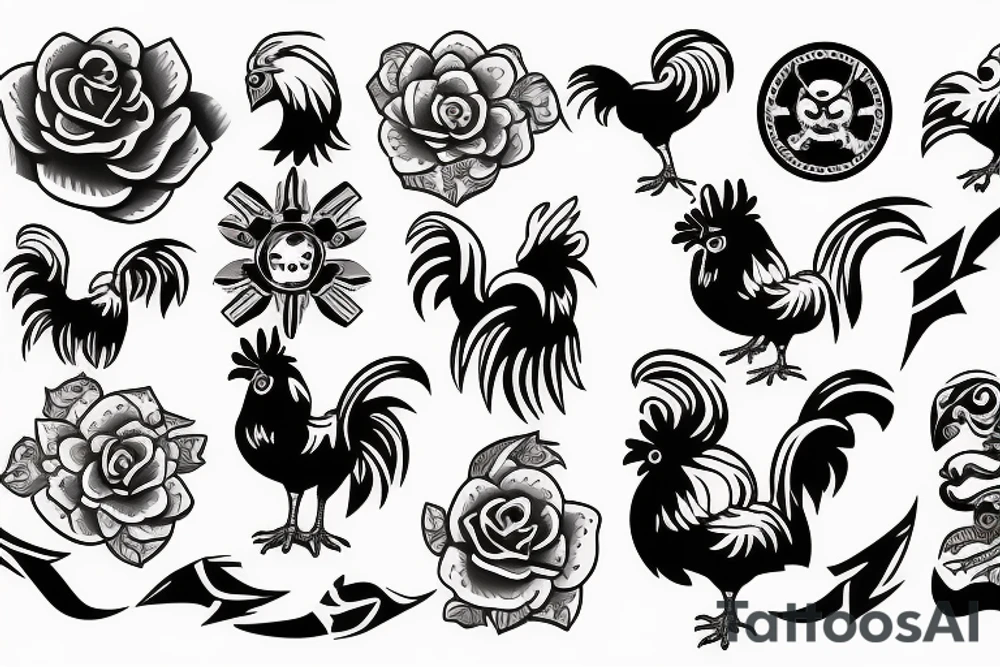 rooster pirate 
matching tattoo idea