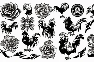 rooster pirate 
matching tattoo idea