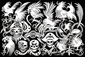 rooster pirate 
matching tattoo idea