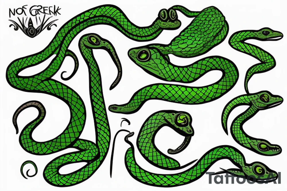 A northern rough green snake tattoo idea