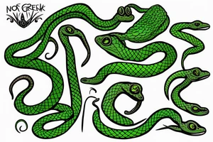 A northern rough green snake tattoo idea