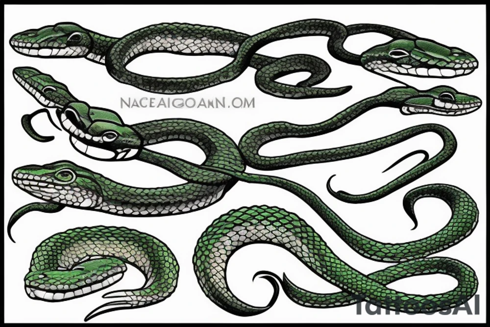 A northern rough green snake tattoo idea