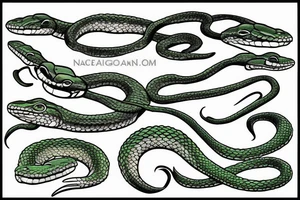 A northern rough green snake tattoo idea
