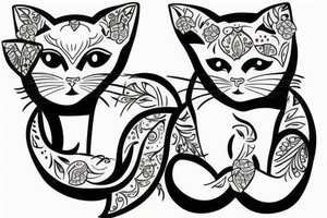 Siamese cat slightly overweight tattoo idea
