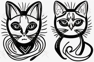 Siamese cat slightly overweight tattoo idea