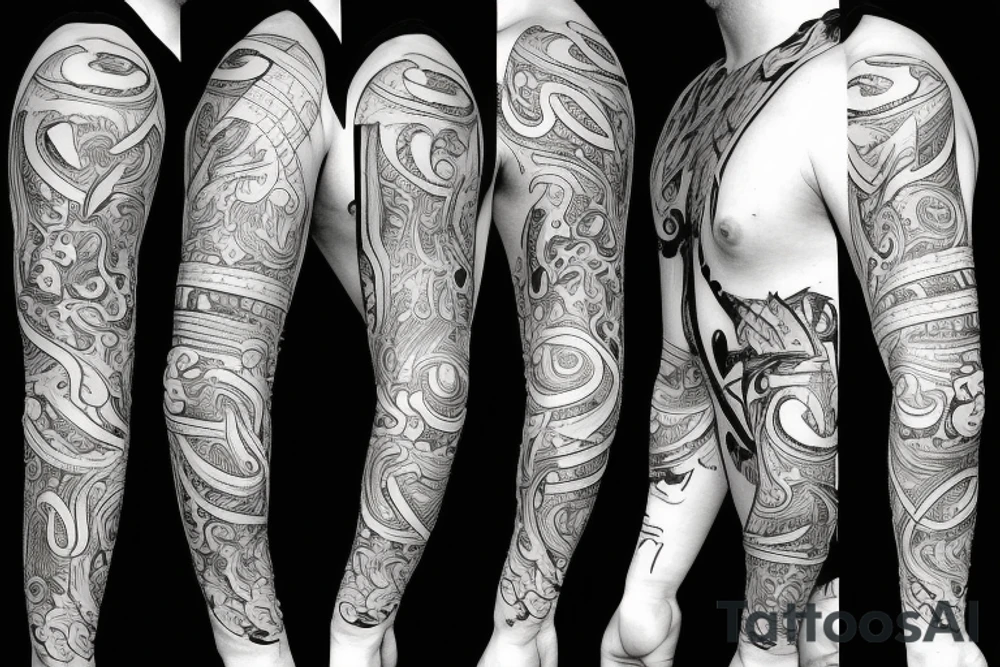 Man trying to kill knife tattoo idea