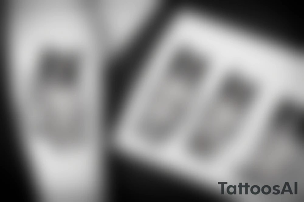 Two cat hugging a girl tattoo idea